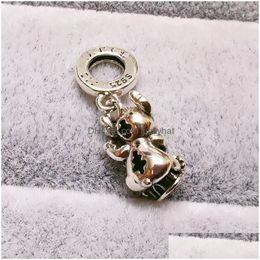 Silver Authentic 925 Sterling Disny Parks Stich Castle Dangle Charm Fit European Loose Bead Bracelet Bangle Jewelry Drop Delivery Bead Dhlfo