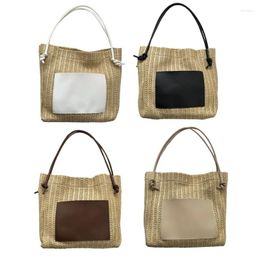Evening Bags 2024 Fashion Handbag Straw Woven Bag Bucket Tote Beach Shoulder For Women Girl Large Capacity Leisure