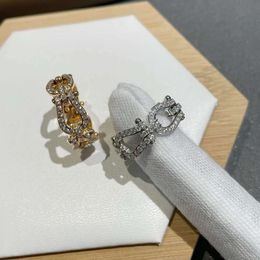 Luxury Jewelry Fredy Ring Light Luxury U-shaped Horseshoe Ring Set with Full Diamond New Multi Section Full Sky Star Ring v Gold Plated 18k Rose Gold Ring