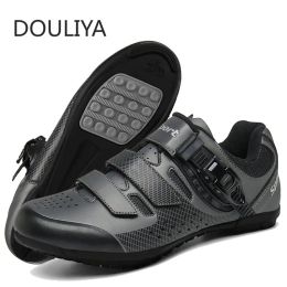 Footwear DOULIYA LockFree Cycling Shoes Flat Pedal Shoes Men Bike Cleat Sneaker MTB Bicycle Biking Women Breathable Indoor Boots