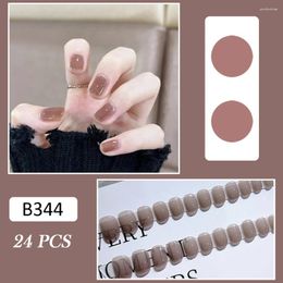 False Nails Glossy Brown Press-on Thin Easy To Apply & Remove Fake For Women And Girl Nail Salon