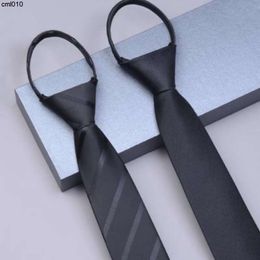 Designer Tie Silk Black Mens Zippered Formal Dress Business Korean Version Lazy and Easy to Pull Young Narrow {category}