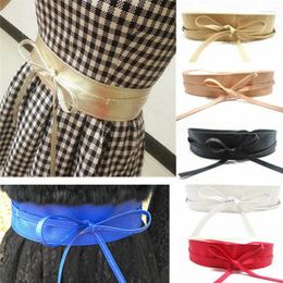 Belts Women Waist Belt Stretch Buckle Bow Wide Leather Elastic Corset Waistband