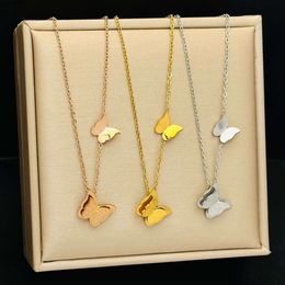 Titanium Steel Butterfly Necklace Short Womens Lock Neck Bone Chain with Non Fading Colour Cool and Style Instagram Trendy Temperament Internet Famous Simple Je