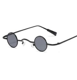 New Arrival Men Small Round Sunglasses Little Metal Frame Vintage Shades Rock Hip Hop Glasses UV4002492058
