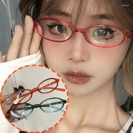 Sunglasses Y2K Oval Frame Glass Women Retro Decorative Glasses Blue Light Blocking Eyeglasses Vintage Computer Reading Eyewears