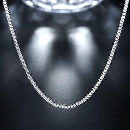 Chains 925 Sterling Silver Necklace 16/18/20/22/24 Inches Fine 1.5MM Box Chain For Women Fashion Jewelry Christmas Gifts