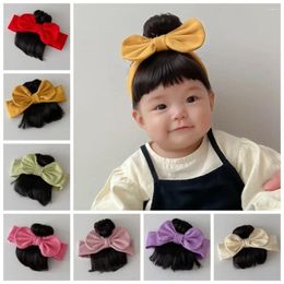 Hair Accessories Bowknot Baby Bands Wig Fashion Cute Cotton Born Headband Realistic Breathable Infant Hairpiece Pography Props