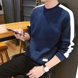 Men's Hoodies Sweatshirts Spring Autumn Round Neck Solid Striped Lantern Long Sleeve Undershirt T-shirt Hoodies Fashion Casual Formal Tops 24318