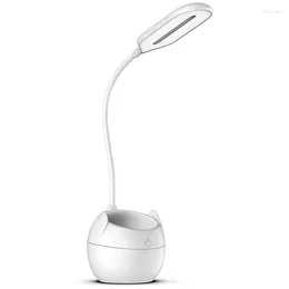 Table Lamps Desk Lamp For Home Office Rechargeable Gooseneck Pen Holder Bedroom Reading- LED Computer/Desktop