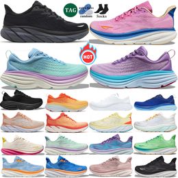 Clifton 8 Running Shoe Shoes Womens Clifton 9 Bondi 8 Trainers Summer Song Triple White Black Peach Whip Light Blue Sports Outdoor Shoes Sneakers 36-45