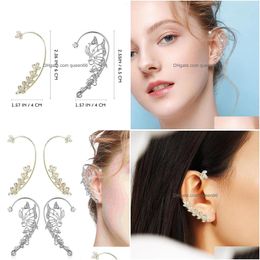 Charm Pendant Necklaces 2 Pairs Women Ear Clips No Piercing Rhinestone Butterfly Cuff Around Fake Earrings Jewellery Gift Drop Delivery Dhqxw