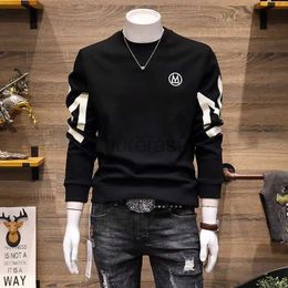 Men's Hoodies Sweatshirts Fashion O-Neck Spliced Casual Printed Letter Sweatshirts Clothing Spring New Loose All-match Tops Korean Sweatshirts 24318