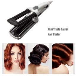 Irons Mini Triple Barrel Hair Curler Professional Curling Iron Ceramic Hair Waver Iron Electric Curling Salon Wave Roller Hair Styling