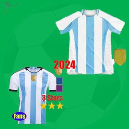 Maglie da calcio Argentina 3 stelle Commemorative 23 24 25 Versione per tifosi Giocatore MESSIS MAC ALLISTER DYBALA DI MARIA MARTINEZ DE PAUL MARADONA