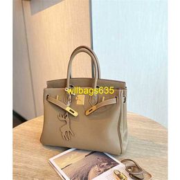 Tote Bags Genuine Leather Bk Habdbags Customised Upgrade Elephant Grey Platinum Bag Leather Handheld Classic Women's Bag with Large Capacity have logo HBKG1E