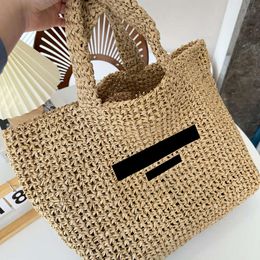 Top Straw Beach Bag Woman Designer Crossbody Bag Shoulder Purses Man Luxury Bags Handbags Genuine Leather Summer Totes with Box