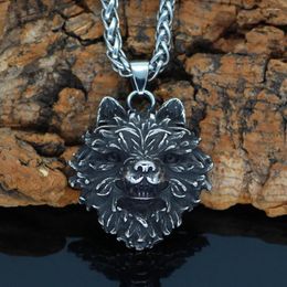 Pendant Necklaces Noridc Viking Wolf Stainless Steel Necklace For Men With Gift Bag