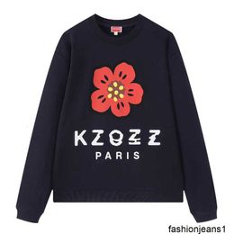 Verified version correct version luxury trendy brand crabapple flower letter printed round neck hoodie for men and women in autumn and winter high version {category}