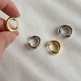 Hoop Earrings 925 Sterling Silver Clip Punk Simple Polished Geometric For Women Girl Gift Jewellery Drop Wholesale