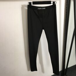 Black Women Leggings Elastic Deigner Waist Black Letters Pants Sporty Tight Womean Bottoming Pants