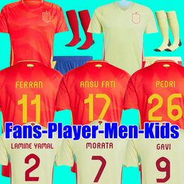 Euro GAVI LAMINE YAMAL Soccer Jersey 24 25 Camiseta De Futbol PEDRI SPAINS FERRAN 2024 2025 ANSU FATI RODRIGO Football Shirt Men Kit Kids Sets