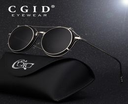 Cgid 2018 Fashion Men Polarized Sunglasses Round Steampunk Removable Clip On Shades Brand Designer Sun Glass Vintage Metal E76 Y191813757