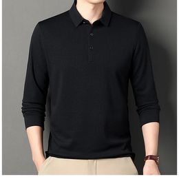 Men Polo Shirt Business Long Sleeve Autumn Winter Tshirt Casual Male Collar Fit Slim Korean Clothing Button Shirts 240319