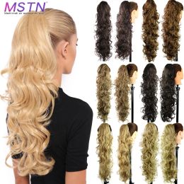 Ponytails Ponytails MSTN Long Curly Claw Clip On Ponytail Hair Heat Resistant Synthetic Curly Pony Tails Wig Fake Hair