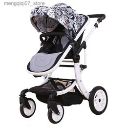 Strollers# New Baby stroller 2 in 1Green baby carriage folded stroller high lands pram for baby travel pushchair Pink baby car lightweight L240319