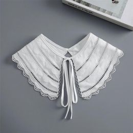 Bow Ties White Bowknots Lapel Shirt Detachable Collar Shawl For Women False Blouse Decorative Removable Shoulder Wraps Fake