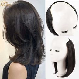 Synthetic Wigs Synthetic Wigs TALANG Wigs Black Natural Hair Hairpin Clip In False Hair Pieces For Women Synthetic Hair Pad Heat Resistat Fiber 240328 240327