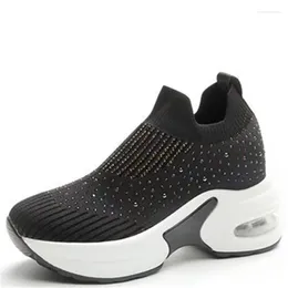 Casual Shoes 8CM Hidden Heels Platform Sneakers Women Breathable Air Mesh Wedge Sock Woman 2024 Spring Zapatos De Mujer