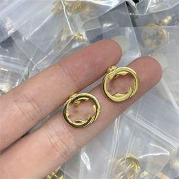 Designer Classic Letter Earrings G Studs Stamps Retro 14k Gold Earrings For Women's Double Wedding G Party Birthday Gift Jewellery Woman 895