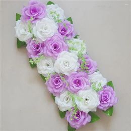 Decorative Flowers Anti-fade Easy To Care Create Atmospheres DIY Wedding Artificial Rose Flower Row Decoration Fake Home Decor