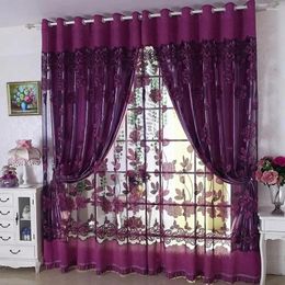 Curtain 1 Panel 140cm Width European Double Layer For Living Room Bedroom Patterned With Tassel Beads