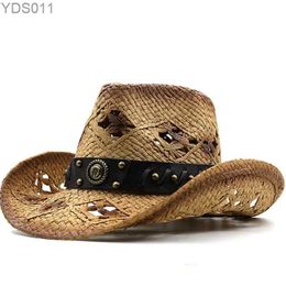 Wide Brim Hats Bucket Designer Mens and Womens Str Cowboy Hat Summer Sun with Broad Edge Beach Cap Shade Gorras Para Hombres 240319