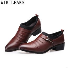 Shoes Fashion Loafers Men Office Shoes Italian Dress Brand Men Luxury Shoes Black Dress Designer Men Shoes Leather Slip Dress Ayakkabi