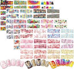 Trendy Nail 40pcsset Nail Art Stickers Water Transfer Nails Decals Flowers Animal Cartoon Manicure DIY Tools JIBN07312052972558122242
