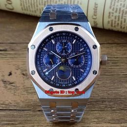 8 style High Quality Watch 41mm Perpetual Calendar Automatic Mens Watch 26574 Blue Dial Two-tone Stainless Steel Strap Gents Watch343c