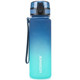 UZSPACE 500ml Sports Water Bottle Bounce Lid Timeline Reminder Leakproof Frosted Tritan Cup For Outdoor Fitness BPA Free 240314