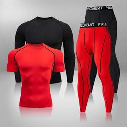Underpants Gym Tight Training Clothing Workout Jogging Sports Set Fitness Mens Compression Thermal Underwear Top Trousers Sportswear 24319