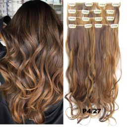 Piece Piece Jeedou Clip in Hair 7pcs/set Flase Hair Synthetic Natural Wavy Hairpiece Omber Colour