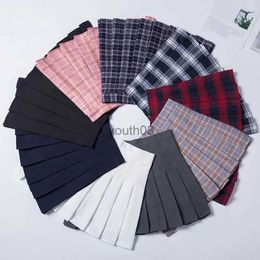 Skirts Skorts Black Skirt Pleated Egirl Eam School Girl Uniform Y2k Korean Style Kaii High Waist Short Mini A Line Summer Womens Clothing 240319