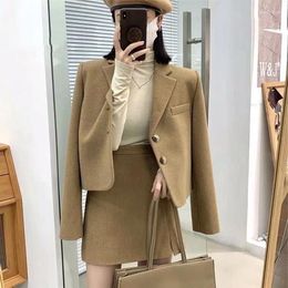 Work Dresses Temperament Fan Netizen Celebrity Little Fragrance Fashionable Woollen Coat Dress Fashion Two Piece Set