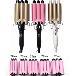 Irons 70w120w Electric Egg Roll Hair Curler Three Tube Curling Iron Water Corrugated Small Curling Iron Large Curling Iron 110V240V