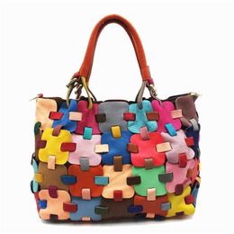 Hip Shoulder Bags Fashion Womens Designer Handbags Tote Bag Spliced Square Handbag Crossbody Colorful Leather 240311