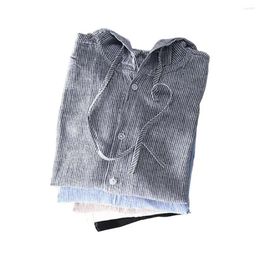 Men's Casual Shirts Lightweight Cotton Shirt Hooded Sun Protection Cardigan Coat Anti-uv Long Sleeve Drawstring Top For Summer
