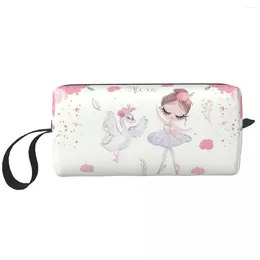 Storage Bags Custom Ballet Art Toiletry Bag Women Swan Cosmetic Makeup Organizer Lady Beauty Dopp Kit Case