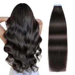 Extensions Tape In Human Hair Straight Extensions 100% Brazilian Real Remy Human Hair Skin Weft Adhesive Glue On Salon Quality for Woman